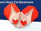 Origami Heart Cat Bookmark
