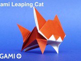 Origami Leaping Cat