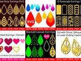 5 Earrings svg templates to make beautiful diy faux-leather or leather earrings and pendants