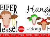 Heifers svg Files and Heifer Cow Clipart Printables
